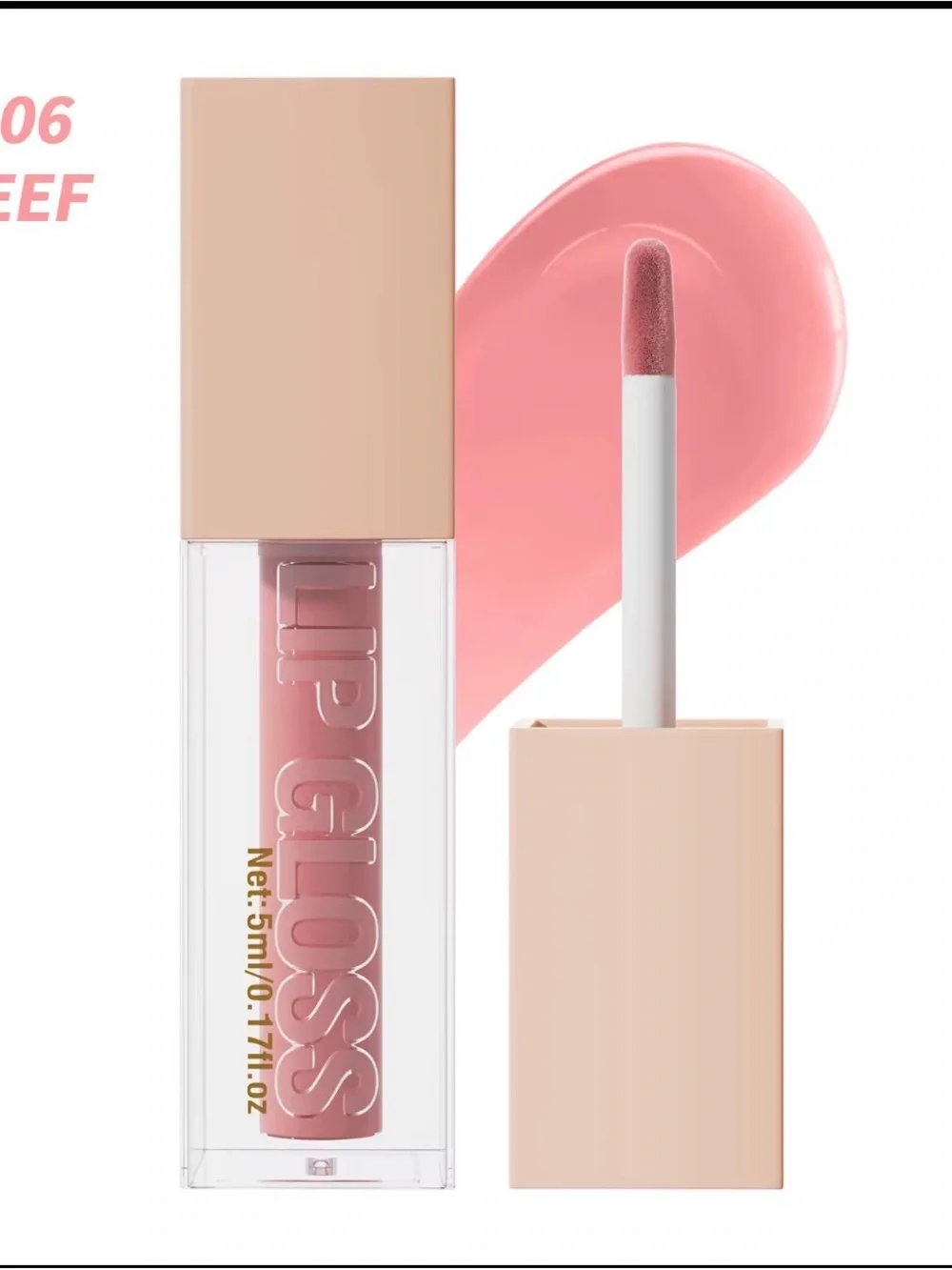 Tinted Pink Lip Gloss - Silky Non-Sticky Shine